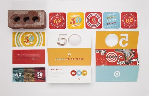 印刷设计作品欣赏Allan Peters: Target 50th Anniversary Party Branding
