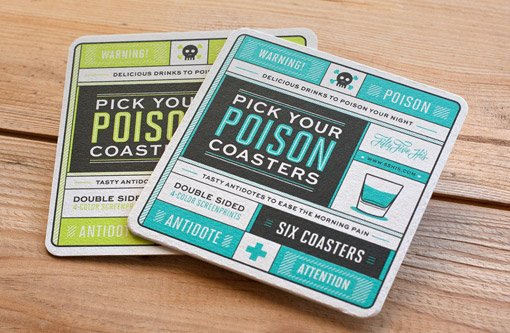 印刷设计作品欣赏55 Hi's: Pick Your Poison Coasters
