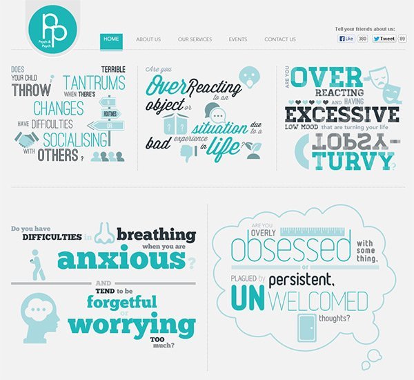 Psych and Psych in Showcase of Turquoise Websites