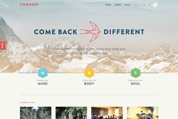 Combadi - 柔和色彩的网页设计