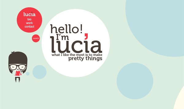 Lucia Soto - 柔和色彩的网页设计