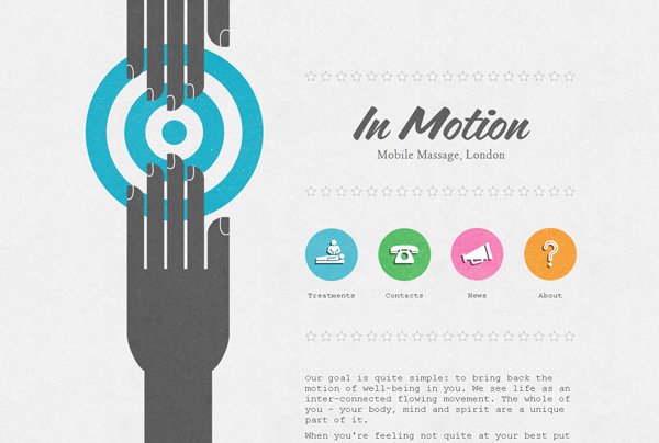 In Motion Massage - 柔和色彩的网页设计