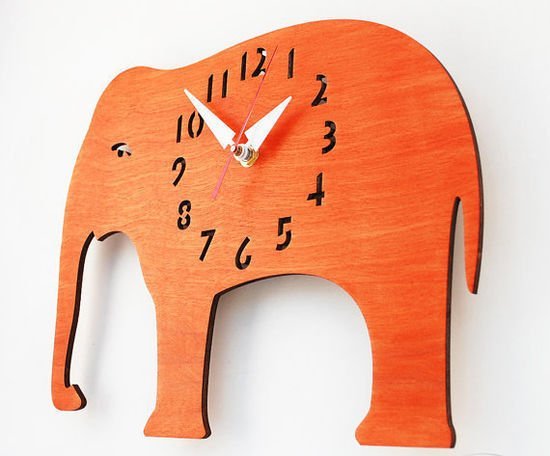 噢，我的橙色大象设计师壁挂式时钟 