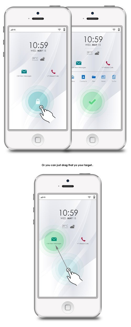 UI设计 iOS 7 Lock Screen Concept