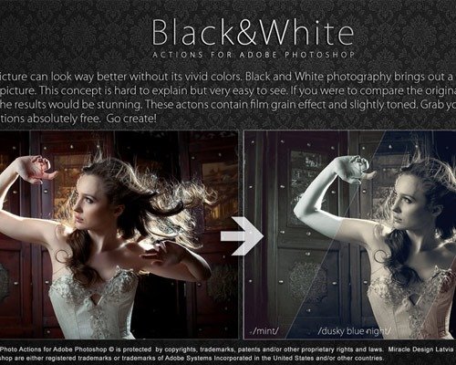 black and white thumb1 那些让照片更美丽的Photoshop Action脚本