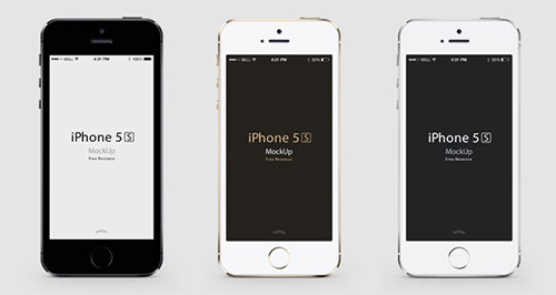 金色版iPhone 5S和iPhone 5C版本的PSD模型素材