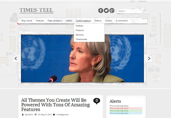 Times-teel WordPress theme