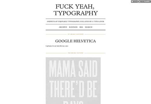  Fuck-Yeah-Typography 设计博客
