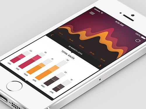 iphone app interface charts analytics traffic ui设计 界面设计