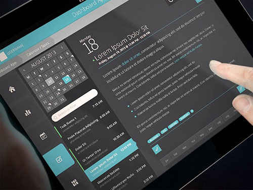 ipad tablet interface dashboard create calendar event ui设计 界面设计