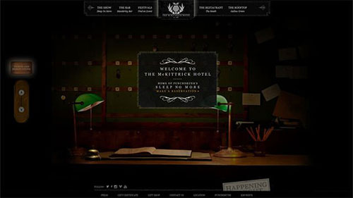 The-McKittrick-Hotel 酒店网站 网页设计