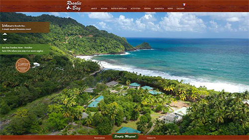 Rosalie-Bay-Resort 酒店网站 网页设计