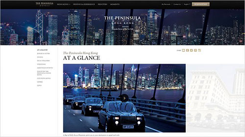 The-Peninsula-Hong-Kong 酒店网站 网页设计