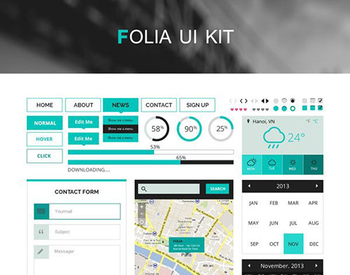folia-ui-kit-415 UI设计 PSD素材
