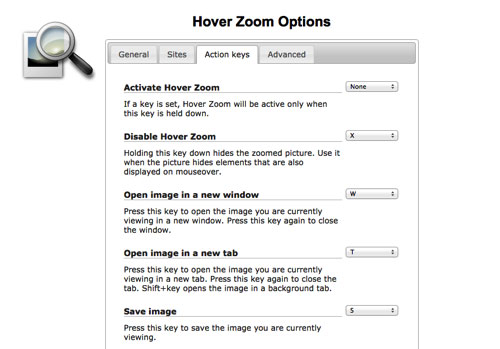 可直接查看大图像的Chrome扩展：Hover Zoom