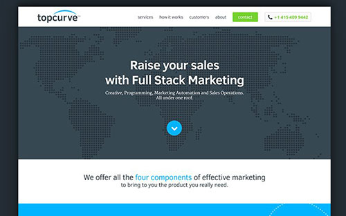 topcurve homepage marketing branding website 网站首页