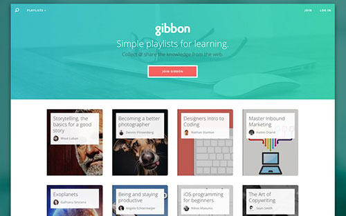 gibbon green website layout design 网站首页