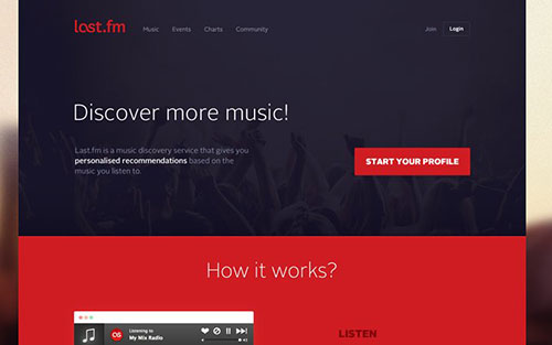 last fm homepage redesign concept 网站首页