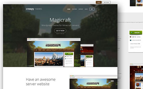 magicraft themes homepage website design 网站首页