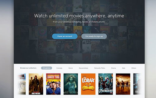 streaming movies online landing page layout 网站首页