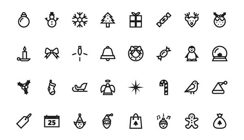 32 Christmas Vector Icon Set in EPS and AI