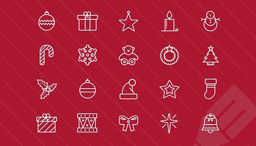 20 Thin Vector Christmas Icons