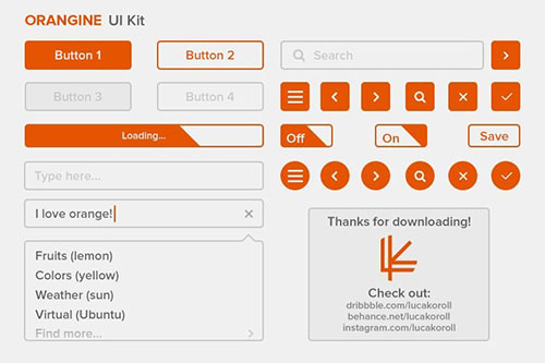 31个扁平化设计的UI KIT下载 2014.11月版
