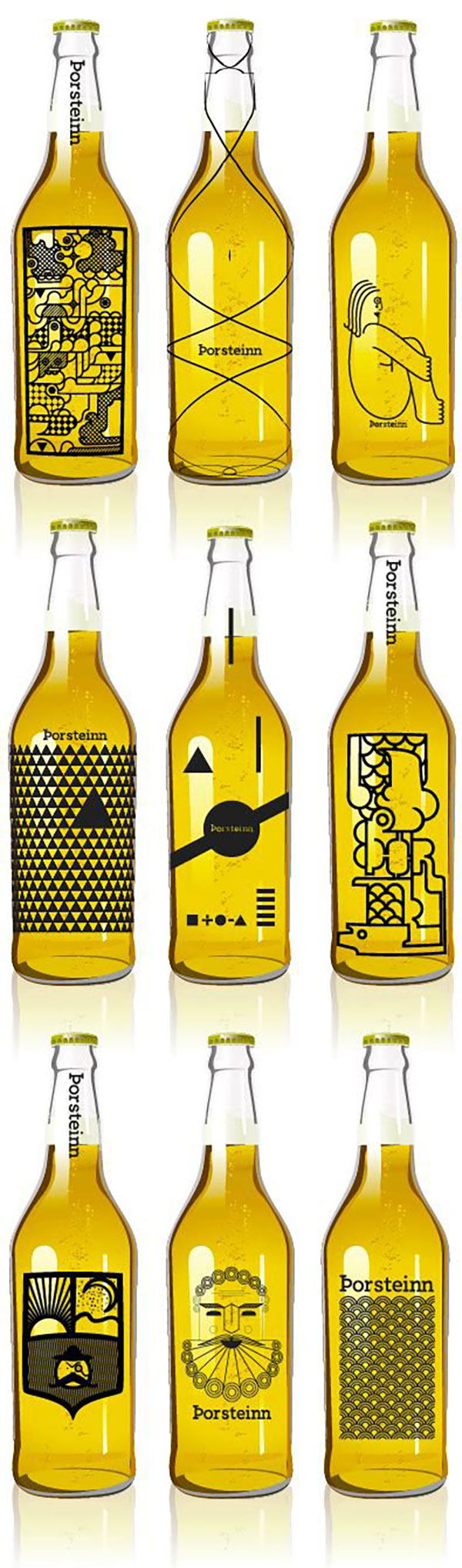 Beer bottles by Icelandic design studients: Geir Olafsson, Hlynur Ingólfsson, Þorleifur Gunnar Gíslason