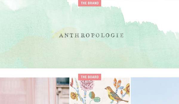 网页设计欣赏：anthropologie watercolor design