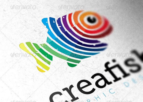  Creative Fish Graphic Design Studio Bright Logo 