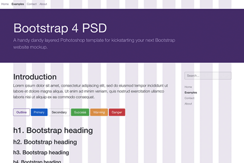 Bootstrap 4 栅格系统模板 (BS4 Grid PSD)