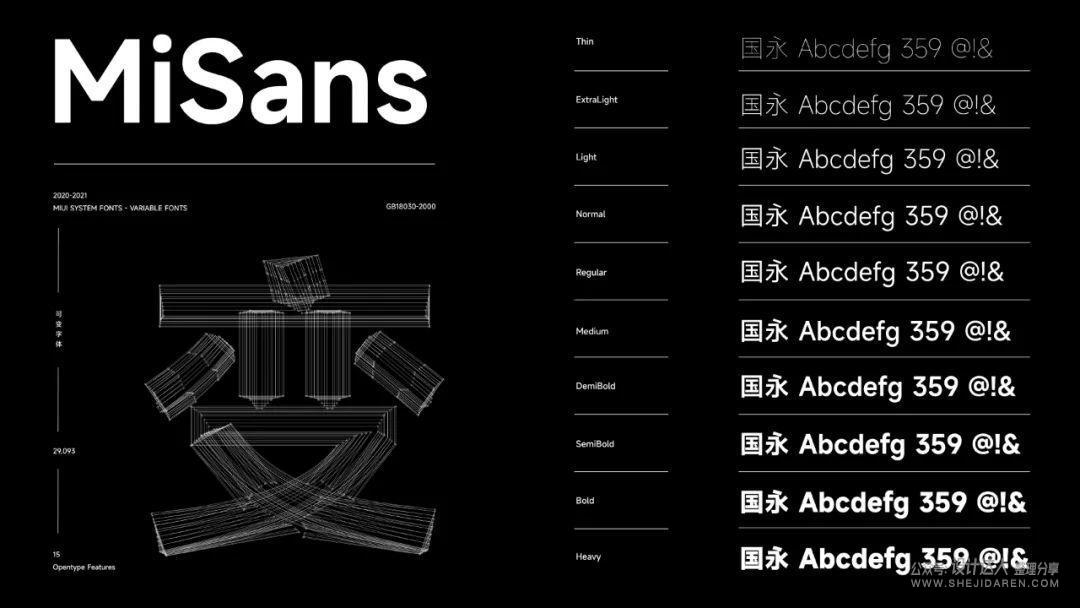 MiSans字体下载 | 小米全新免费可商用字体 