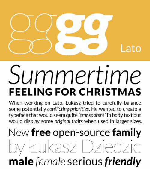 Lato in 25 New Free High-Quality Fonts