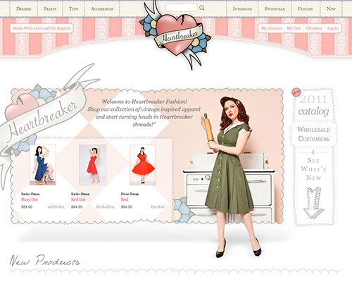 Vintage-Inspired-Fashion-by-Heartbreaker-Fashion in Showcase of Beautiful (or Creative) E-Commerce Websites