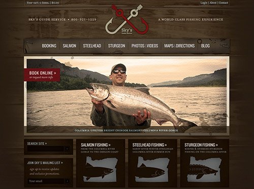 Skys-Guide-Service-Oregon-Salmon-Steelhead-and-Sturgeon-Fishing in Showcase of Beautiful (or Creative) E-Commerce Websites
