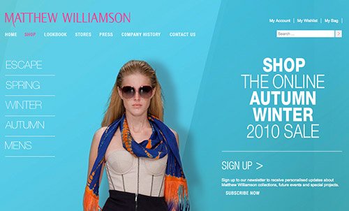Buy-Matthew-Williamson-Designer-Fashion- -Official-Online-Shop in Showcase of Beautiful (or Creative) E-Commerce Websites