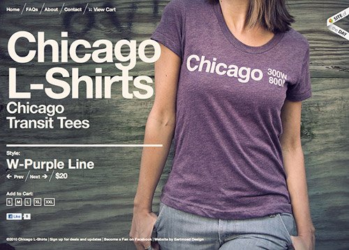 Chicago-L-Shirts-El-Stop-T-shirts-copy in Showcase of Beautiful (or Creative) E-Commerce Websites