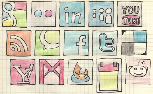 Hand-Drawn Social Media Icons