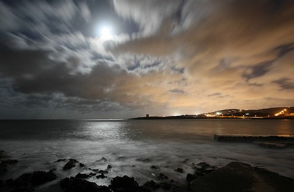 Seascape by night