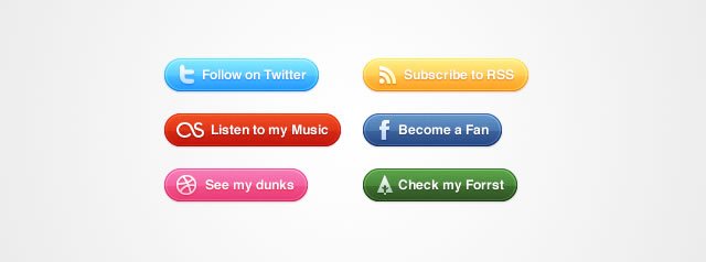 Glossy Social Buttons