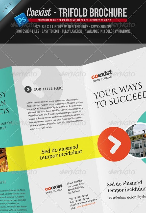 Coexist - Trifold Brochure PSD Template