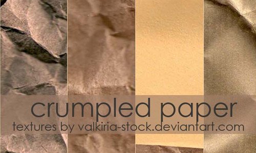 Set of Crumpled Paper Texture