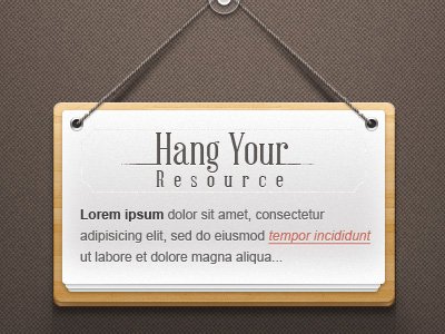 download freebie psd hanging wooden note sign