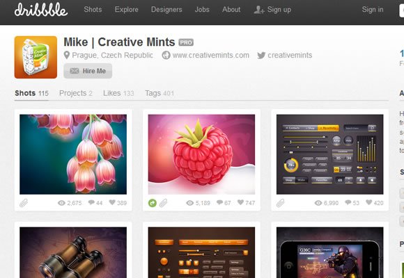 Dribbble shots graphics design