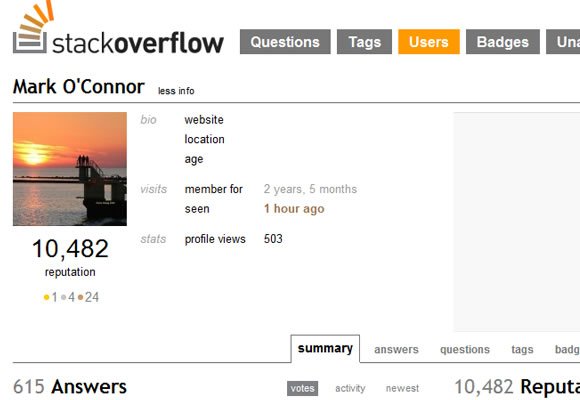 Stack Overflow Stackexchange user profiles