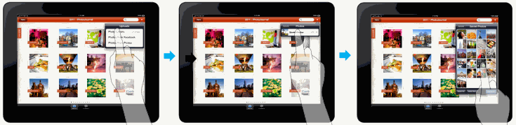 在 iPad 应用中访问文件系统和社交媒体站点中的照片。