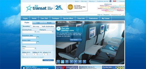 30个优秀的航空公司网站设计 