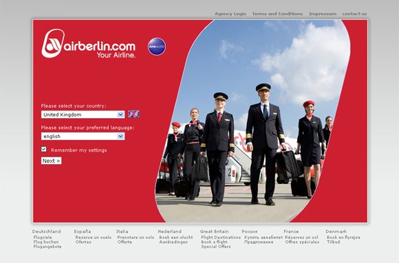 30个优秀的航空公司网站设计