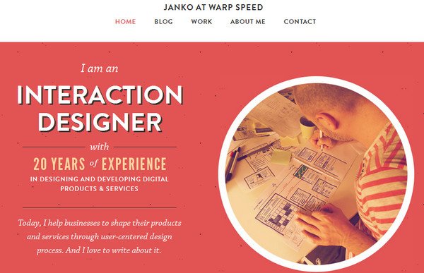 使用圆形元素网页设计欣赏Janko at warp speed